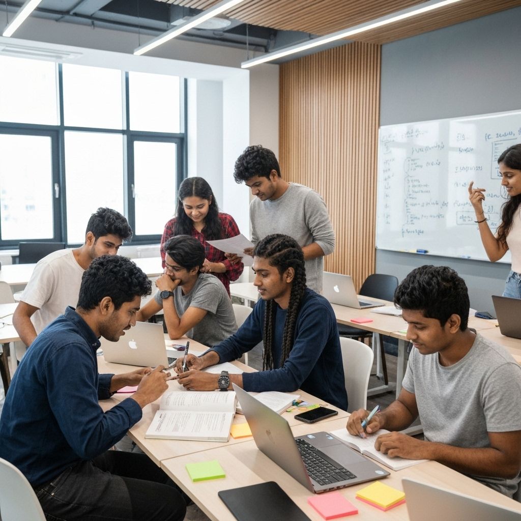 Indian students learning full-stack development